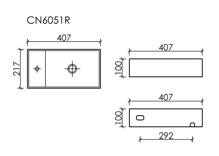 Раковина подвесная (40,7х21,7) Ceramica Nova ELEMENT CN6051RMC